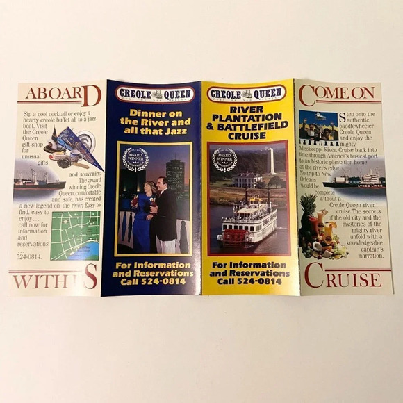 Vintage Lot of  4 New Orleans Brochures Hotel Meridian River Cruise Pamphlets - Picture 6 of 15